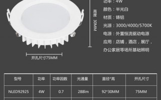 led灯筒灯瓦数