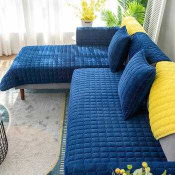蓝色布艺沙发配什么垫子,深蓝色布艺沙发配沙发套 -第2张图片-DAWOOD LED频闪灯