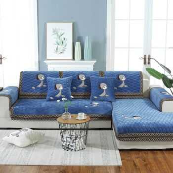 蓝色布艺沙发配什么垫子,深蓝色布艺沙发配沙发套 -第3张图片-DAWOOD LED频闪灯