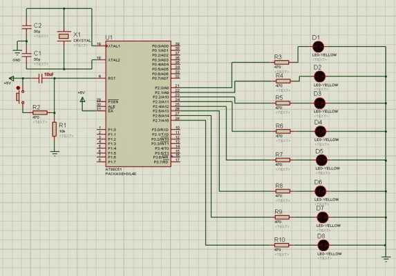 led灯在proteus中（proteus控制led灯闪烁的简单电路及程序）-第2张图片-DAWOOD LED频闪灯